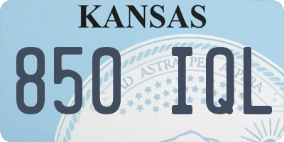 KS license plate 850IQL