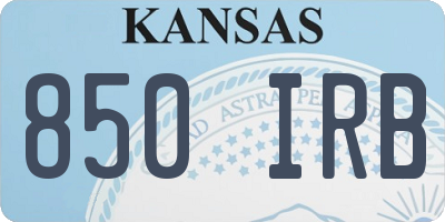 KS license plate 850IRB