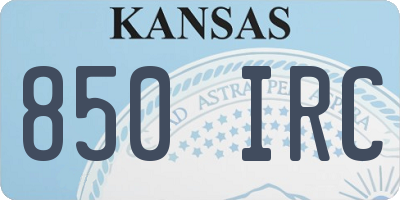 KS license plate 850IRC