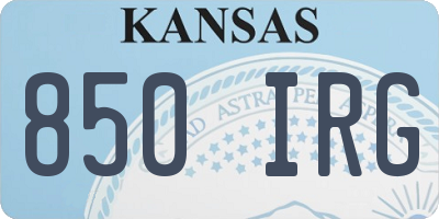 KS license plate 850IRG