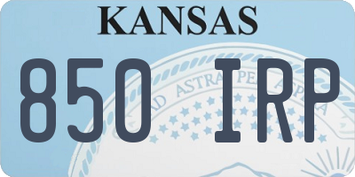 KS license plate 850IRP
