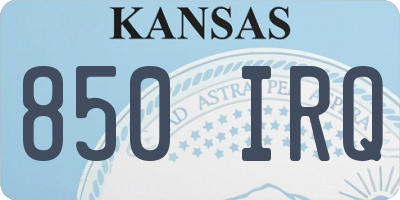 KS license plate 850IRQ