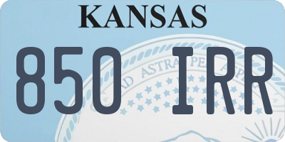 KS license plate 850IRR