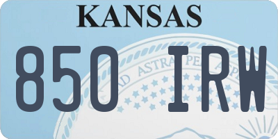 KS license plate 850IRW