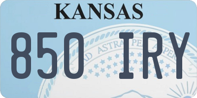 KS license plate 850IRY