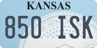 KS license plate 850ISK