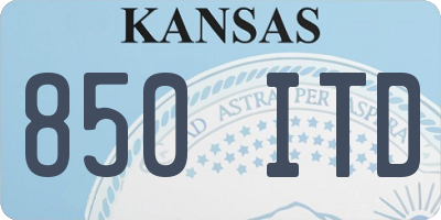 KS license plate 850ITD