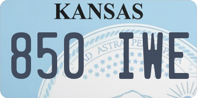 KS license plate 850IWE