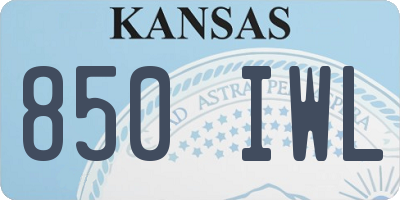 KS license plate 850IWL