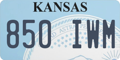 KS license plate 850IWM