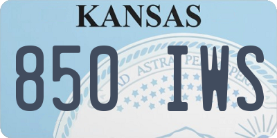 KS license plate 850IWS