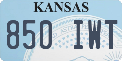 KS license plate 850IWT