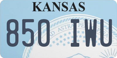 KS license plate 850IWU