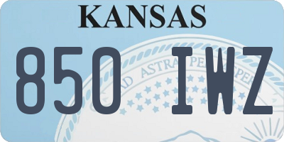 KS license plate 850IWZ