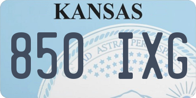 KS license plate 850IXG