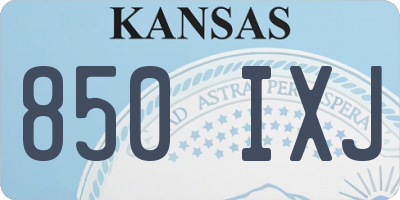 KS license plate 850IXJ