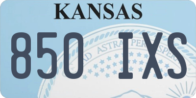 KS license plate 850IXS