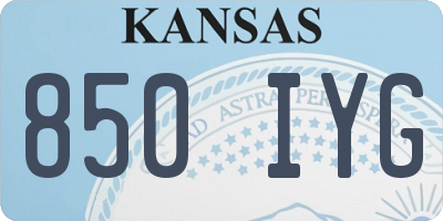 KS license plate 850IYG