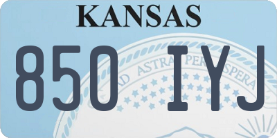 KS license plate 850IYJ