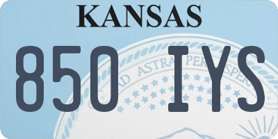 KS license plate 850IYS