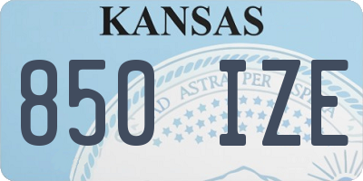 KS license plate 850IZE