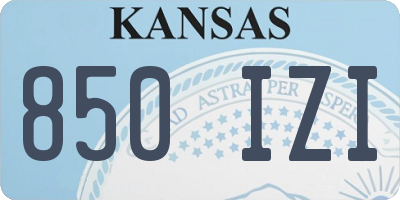 KS license plate 850IZI