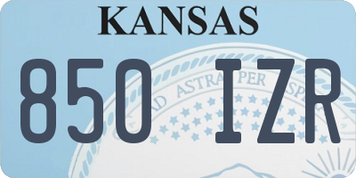 KS license plate 850IZR