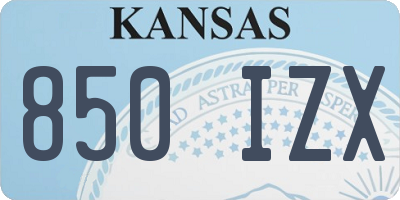 KS license plate 850IZX