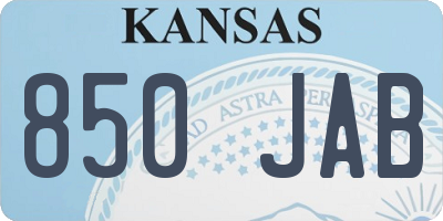 KS license plate 850JAB