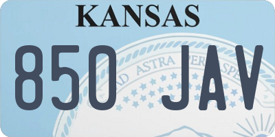 KS license plate 850JAV