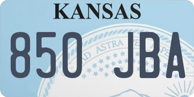 KS license plate 850JBA