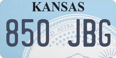 KS license plate 850JBG