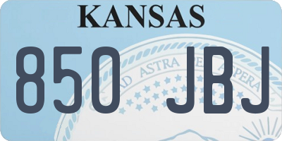 KS license plate 850JBJ