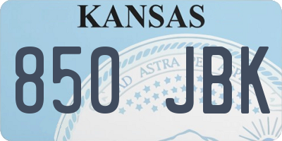 KS license plate 850JBK