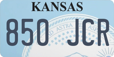 KS license plate 850JCR