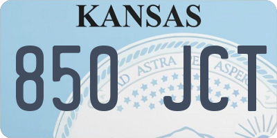 KS license plate 850JCT
