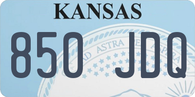 KS license plate 850JDQ