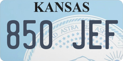 KS license plate 850JEF