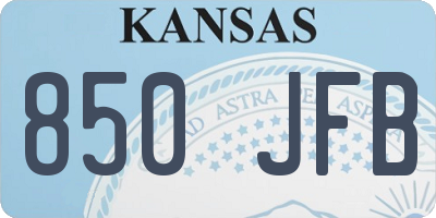 KS license plate 850JFB