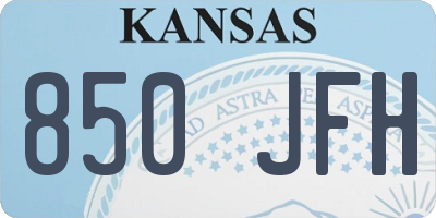 KS license plate 850JFH