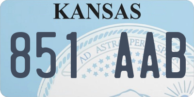 KS license plate 851AAB