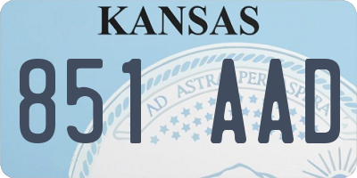 KS license plate 851AAD