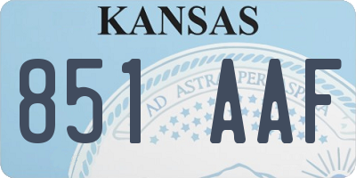 KS license plate 851AAF