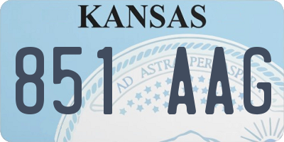 KS license plate 851AAG