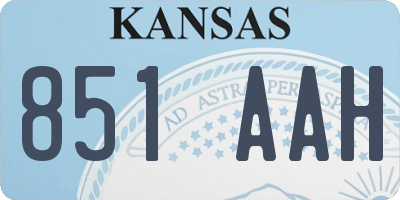 KS license plate 851AAH