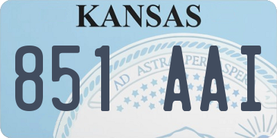 KS license plate 851AAI