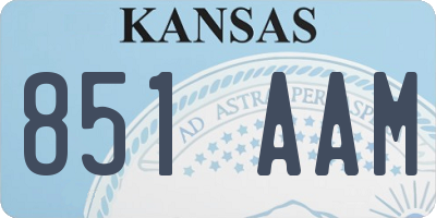 KS license plate 851AAM