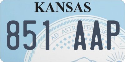 KS license plate 851AAP