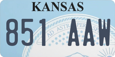 KS license plate 851AAW