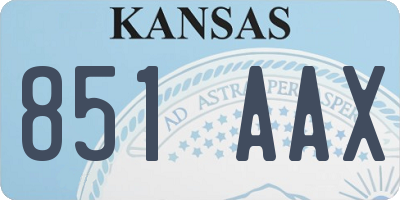 KS license plate 851AAX